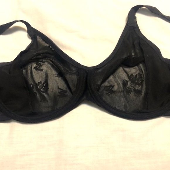 Vintage Sheer Black Wacoal Bra - Size 36C - Picture 5 of 7